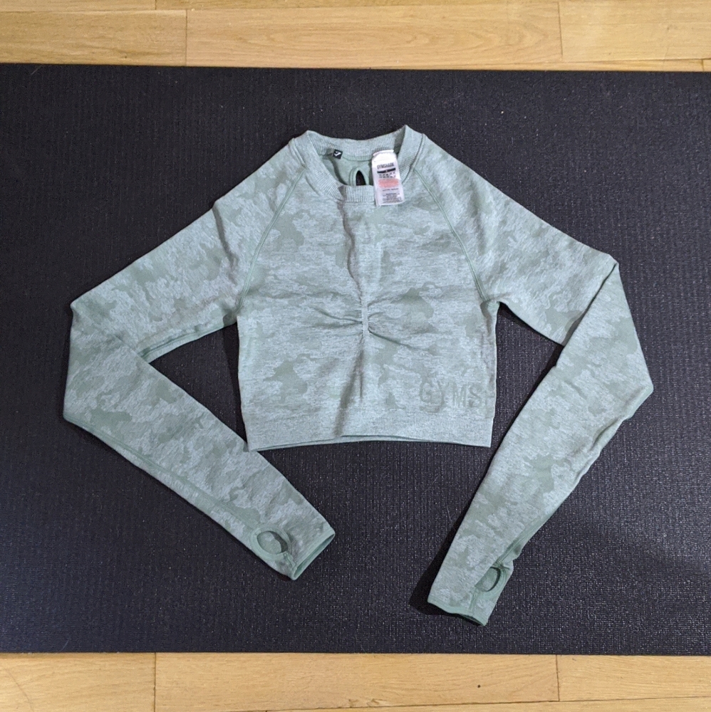 Gymshark Green Camo Seamless Top